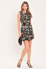 BOTANIC AFTER DARK WOVEN MINI DRESS