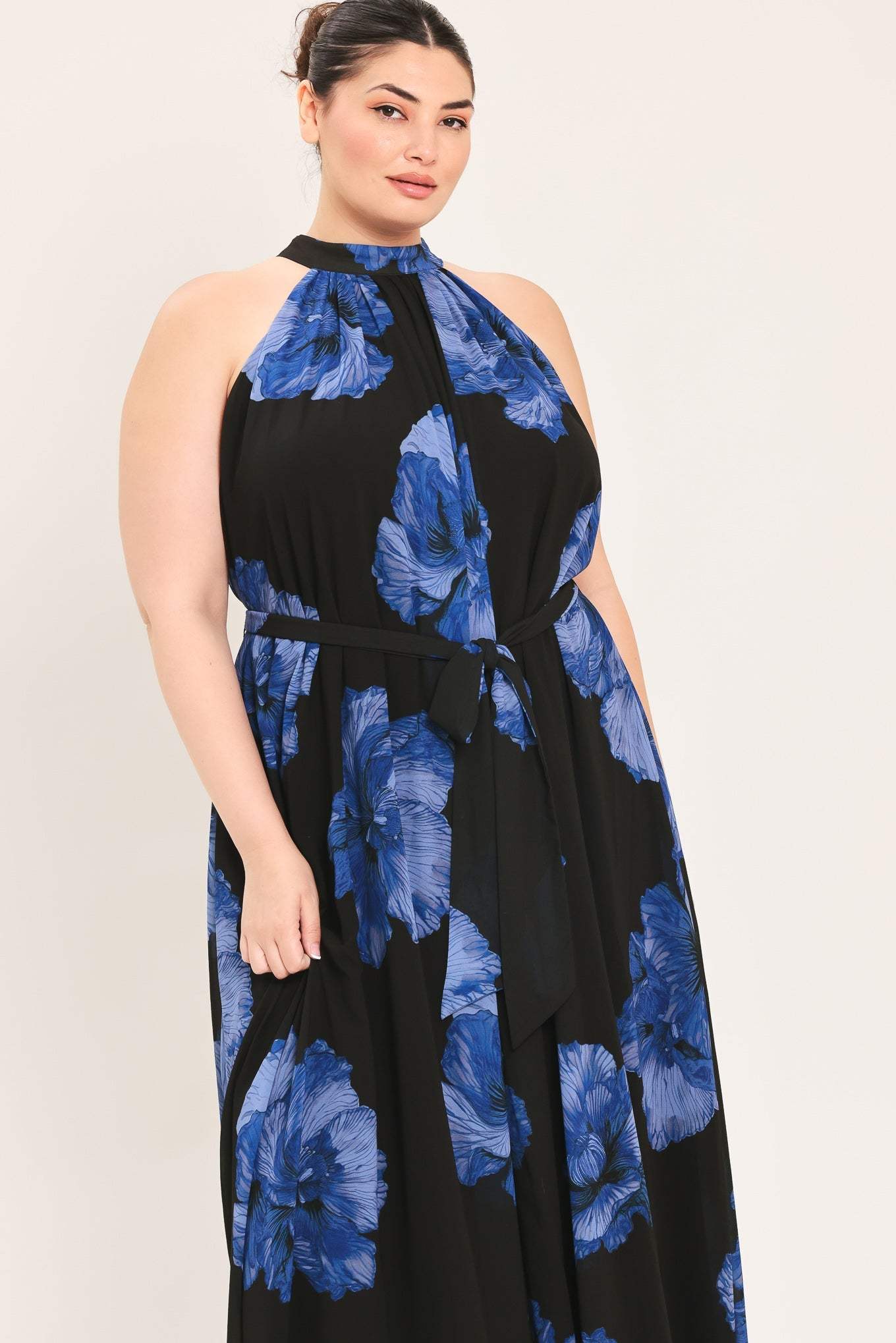 EVENING ORCHARD WOVEN HALTER MAXI DRESS - Flying Tomato - Flyclothing LLC
