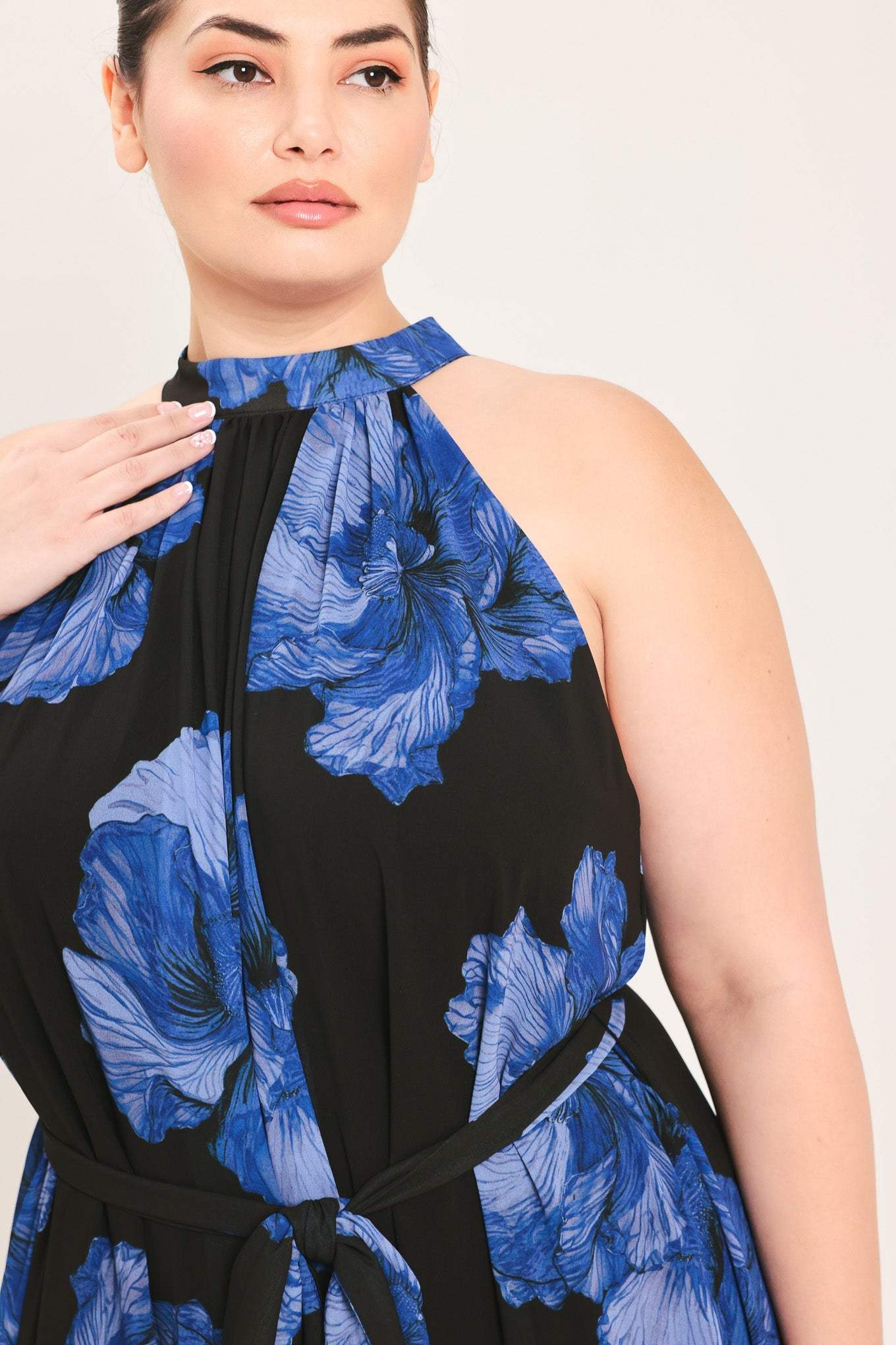 EVENING ORCHARD WOVEN HALTER MAXI DRESS - Flying Tomato - Flyclothing LLC
