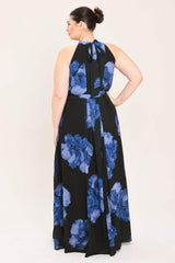 EVENING ORCHARD WOVEN HALTER MAXI DRESS - Flying Tomato - Flyclothing LLC