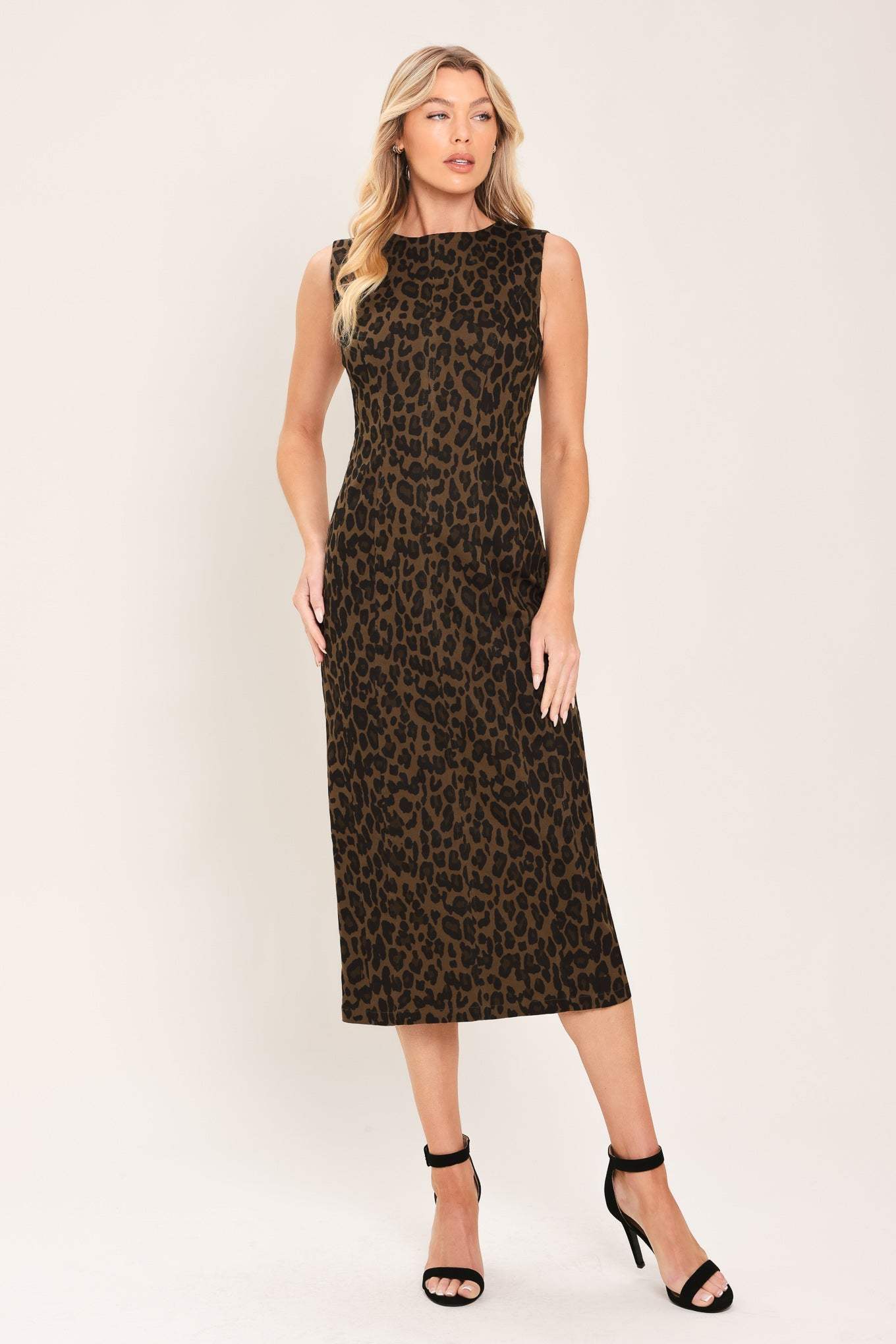 LEOPARD ICON TWILL MIDI DRESS
