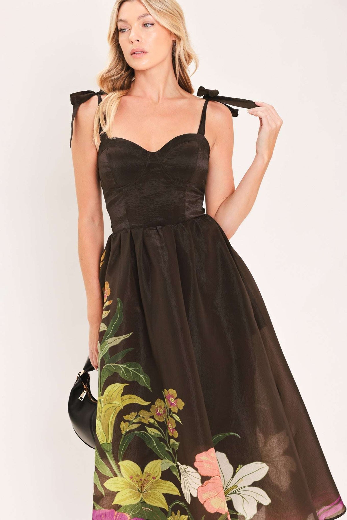 CACAO FLORAL FESTIVAL WOVEN MIDI DRESS - Flying Tomato - Flyclothing LLC