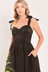 CACAO FLORAL FESTIVAL WOVEN MIDI DRESS - Flying Tomato - Flyclothing LLC