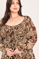 CEDAR SWIRL SONATA WOVEN MIDI DRESS