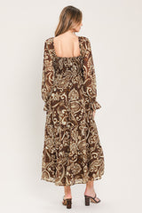 CEDAR SWIRL SONATA WOVEN MIDI DRESS