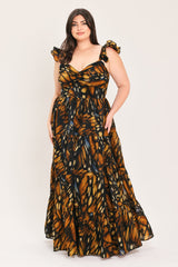 EMBERWING GARDEN GOWN WOVEN MAXI DRESS