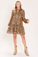 MAPLE MANOR FLOUNCE WOVEN MINI DRESS