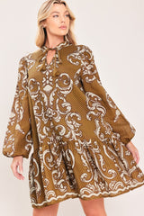 MAPLE MANOR FLOUNCE WOVEN MINI DRESS
