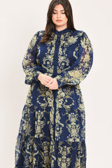 ROYAL HERITAGE BLOOM WOVEN MAXI DRESS