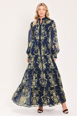 ROYAL HERITAGE BLOOM WOVEN MAXI DRESS
