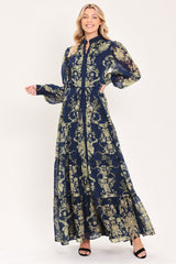 ROYAL HERITAGE BLOOM WOVEN MAXI DRESS