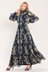ROYAL HERITAGE BLOOM WOVEN MAXI DRESS