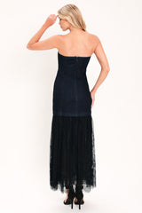 MIDNIGHT COLUMN MUSE DENIM TUBE DRESS