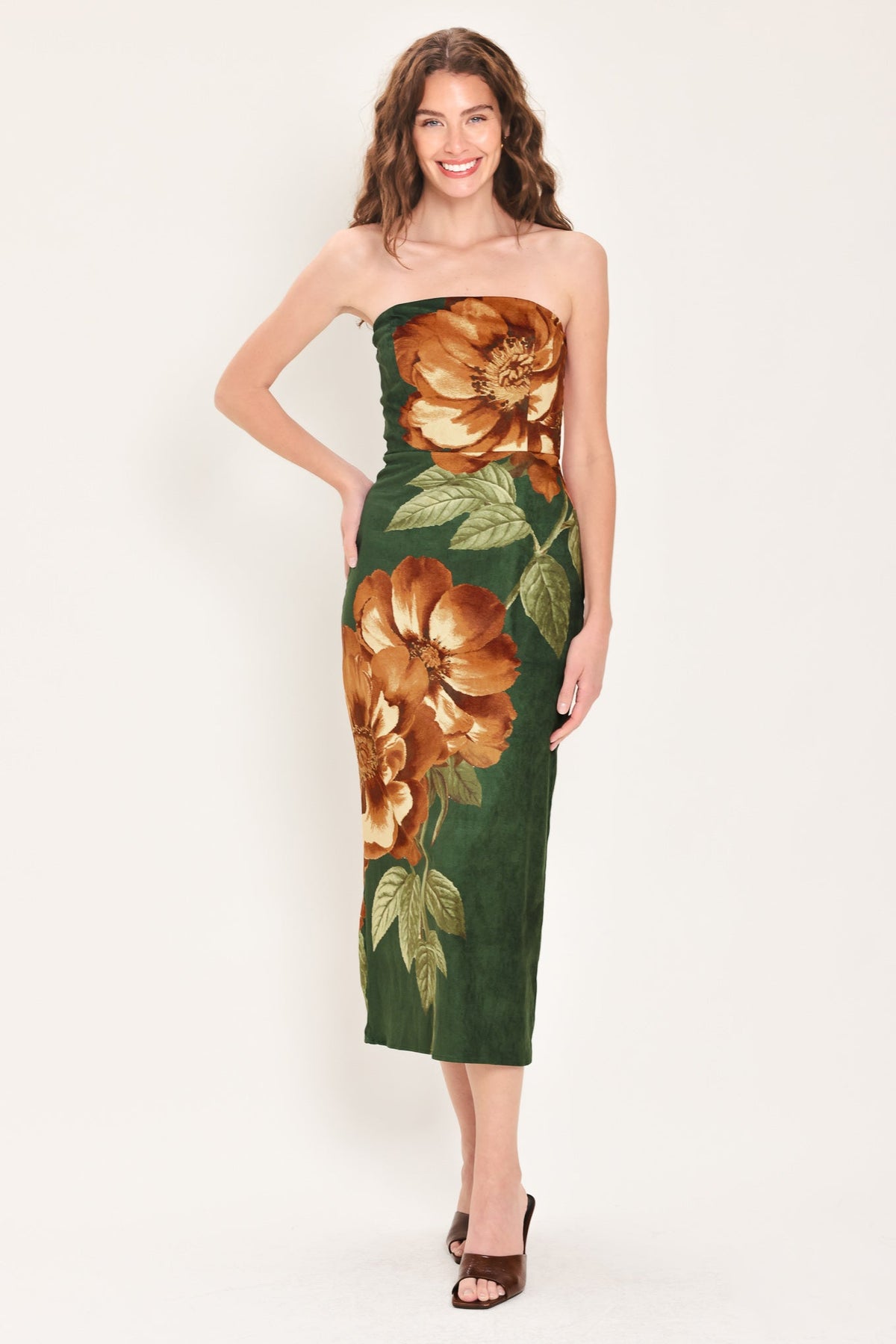 EVERGREEN ENCHANTMENT HUNTER GREEN TUBE MIDI DRESS - Flying Tomato - Flyclothing LLC