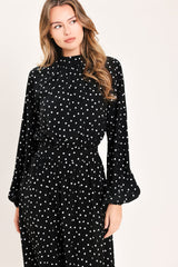 MIDNIGHT SPRINKLE WALTZ WOVEN MIDI DRESS