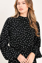 MIDNIGHT SPRINKLE WALTZ WOVEN MIDI DRESS