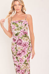 POWDER PETAL POISE JACQUARD WOVEN COLUMN DRESS