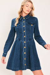 DENIM HERITAGE FLARE MINI DRESS