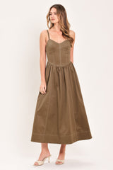 PRAIRIE HEART BALLAD WOVEN MIDI DRESS