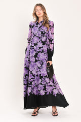 AMETHYST BLOOM SERENADE WOVEN MAXI DRESS