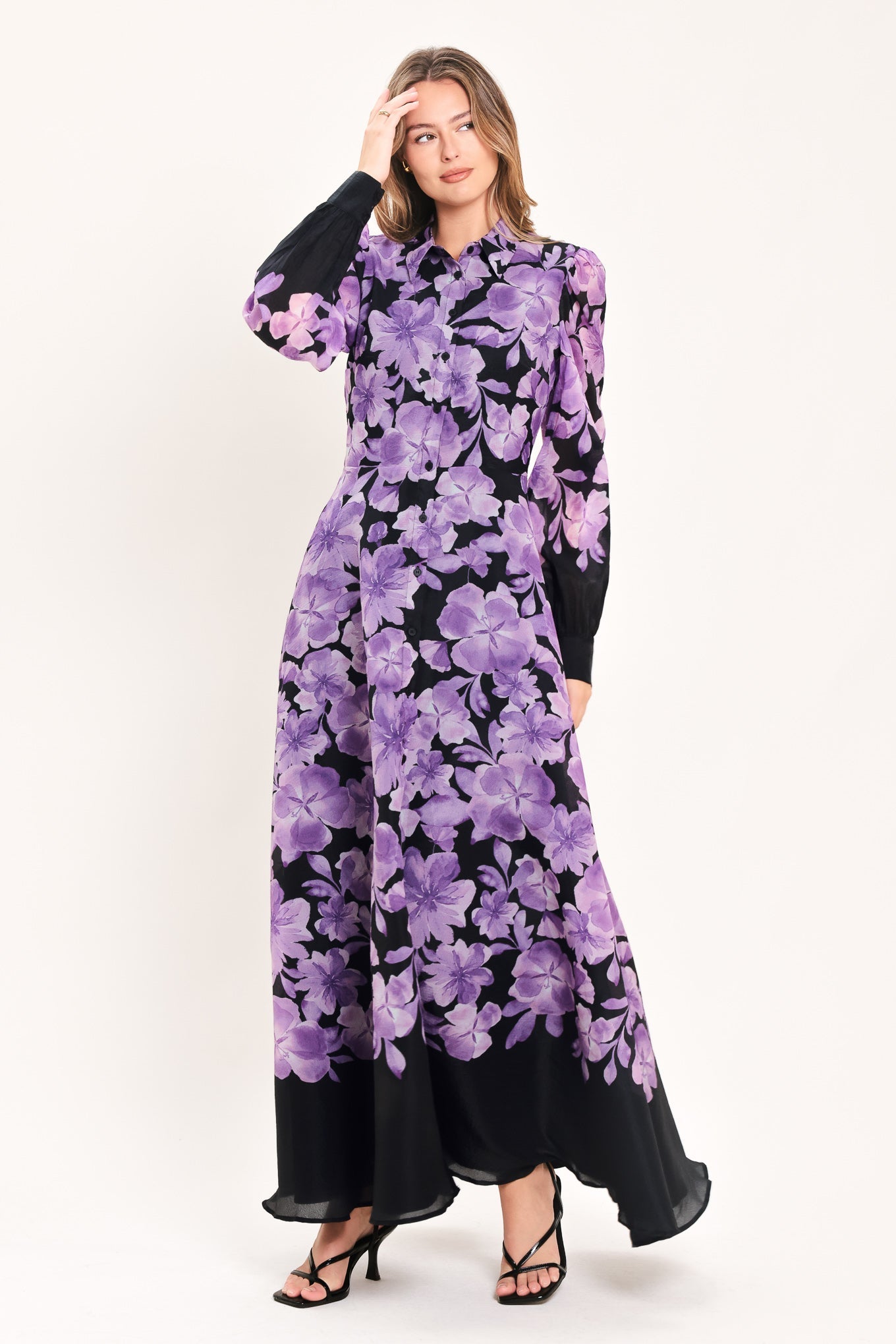 AMETHYST BLOOM SERENADE WOVEN MAXI DRESS