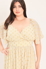 SHIMMERING SKY AFFECTION WOVEN MIDI DRESS