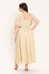 SHIMMERING SKY AFFECTION WOVEN MIDI DRESS