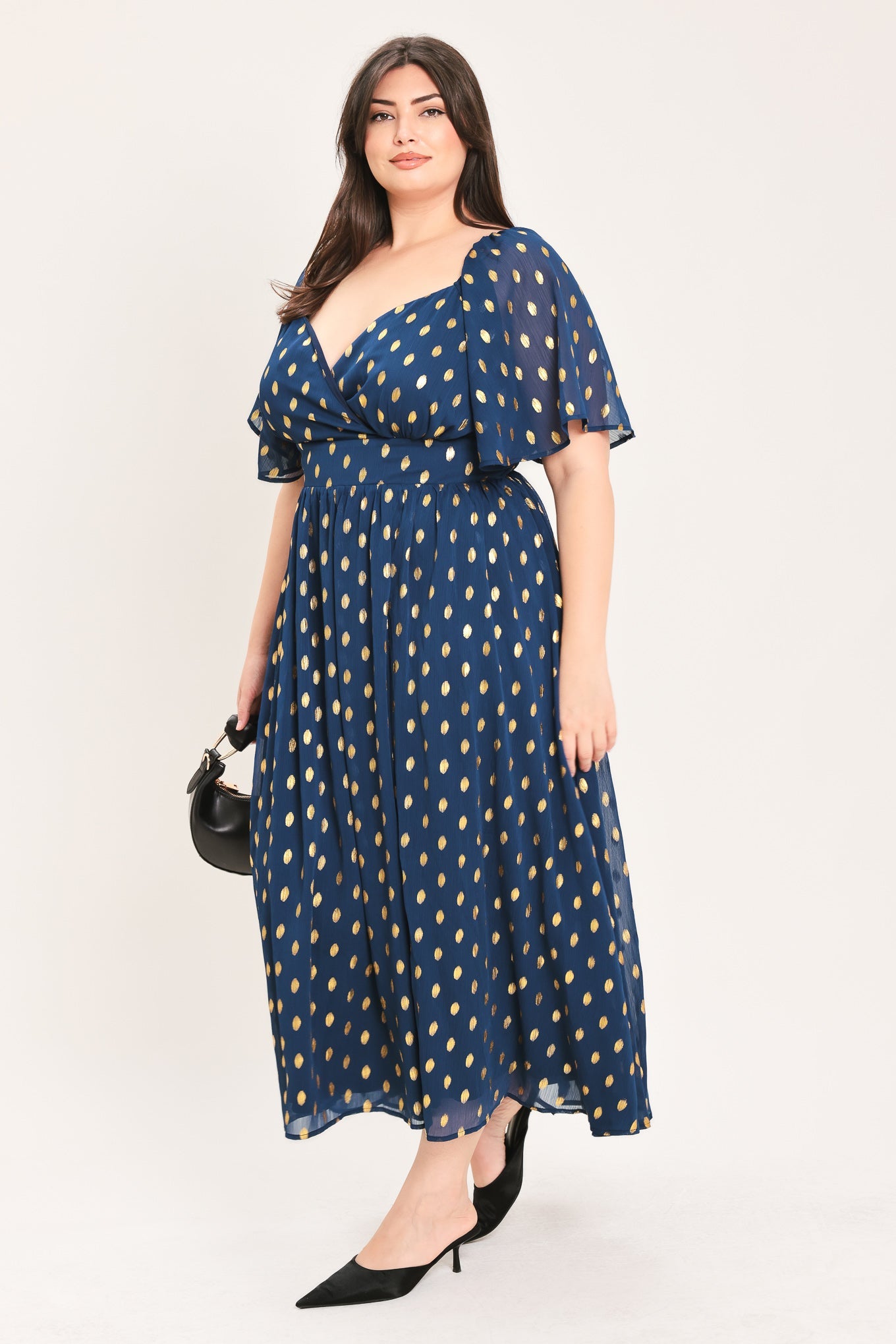 SHIMMERING SKY AFFECTION WOVEN MIDI DRESS