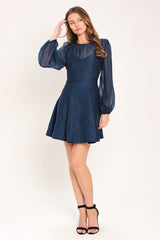 TWILIGHT CHARM WOVEN MINI DRESS