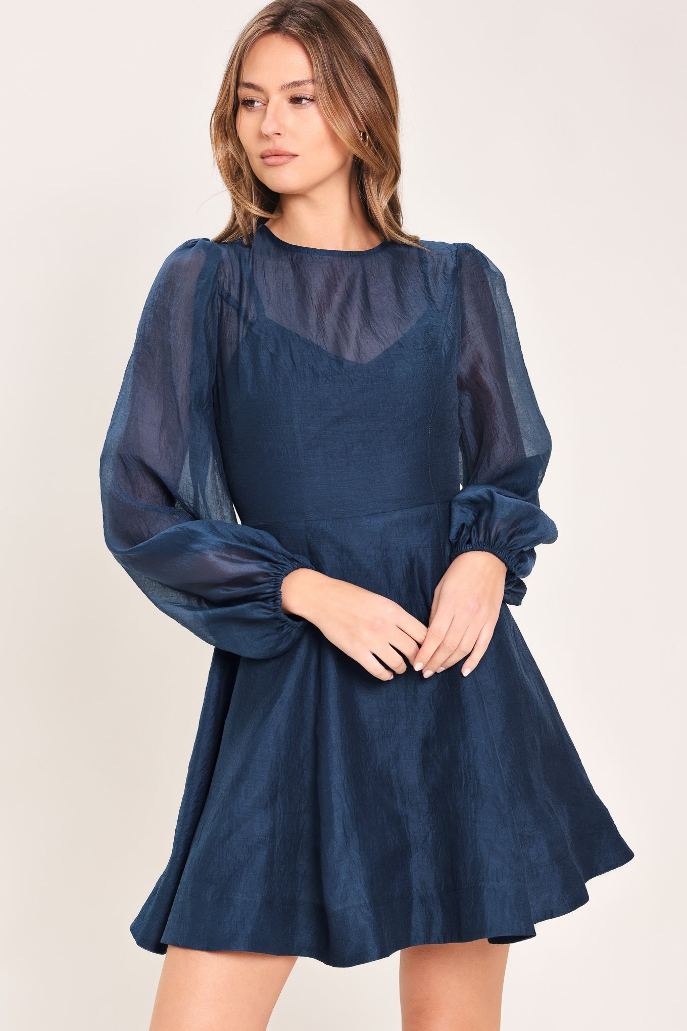 TWILIGHT CHARM WOVEN MINI DRESS