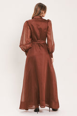 CEDARLIGHT EMBRACE WOVEN ORGANZA MAXI DRESS
