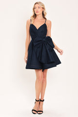 DEEP BLUE CELEBRATION DENIM MINI DRESS