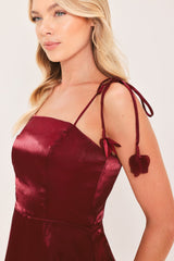 BORDEAUX BLOOM WOVEN MAXI DRESS