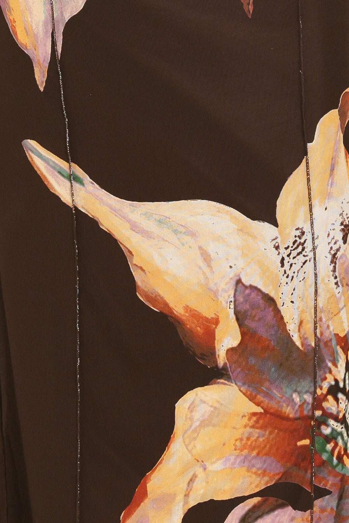 MOCHA MYSTIQUE DARK BROWN PRINTED MESH MIDI DRESS - Flying Tomato - Flyclothing LLC