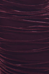 PLUM EMBRACE PLUM VELVET OFF-SHOULDER RUCHED MIDI DRESS - Flying Tomato - Flyclothing LLC