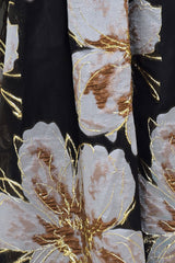 NOIR GARDEN BLACK STRAPLESS PRINTED FULL-SKIRT MAXI DRESS - Flying Tomato - Flyclothing LLC