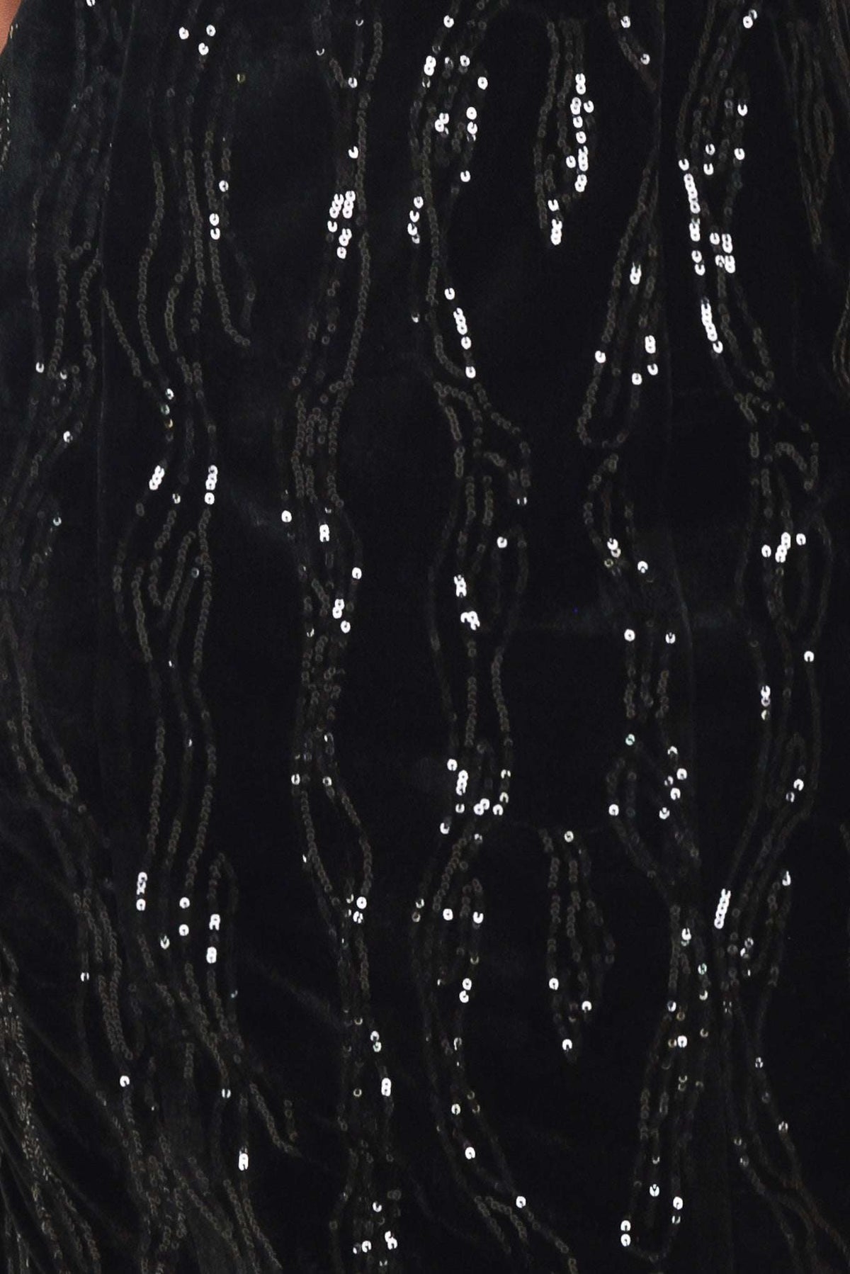 VELVET OBSESSION BLACK SEQUIN SWEETHEART MIDI DRESS - Flying Tomato - Flyclothing LLC
