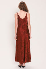 BRICK BEAUTY JACQUARD COWL-NECK TWIST-BACK MIDI DRESS - Flying Tomato - Flyclothing LLC