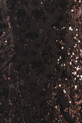 MOCHA SPARK DARK BROWN SEQUIN KNIT MIDI DRESS - Flying Tomato - Flyclothing LLC