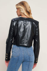 AT THE START FAUX LEATHER BOLERO JACKET - Flying Tomato - Flyclothing LLC