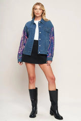 WALKING THE WALK DENIM JACKET - Flying Tomato - Flyclothing LLC