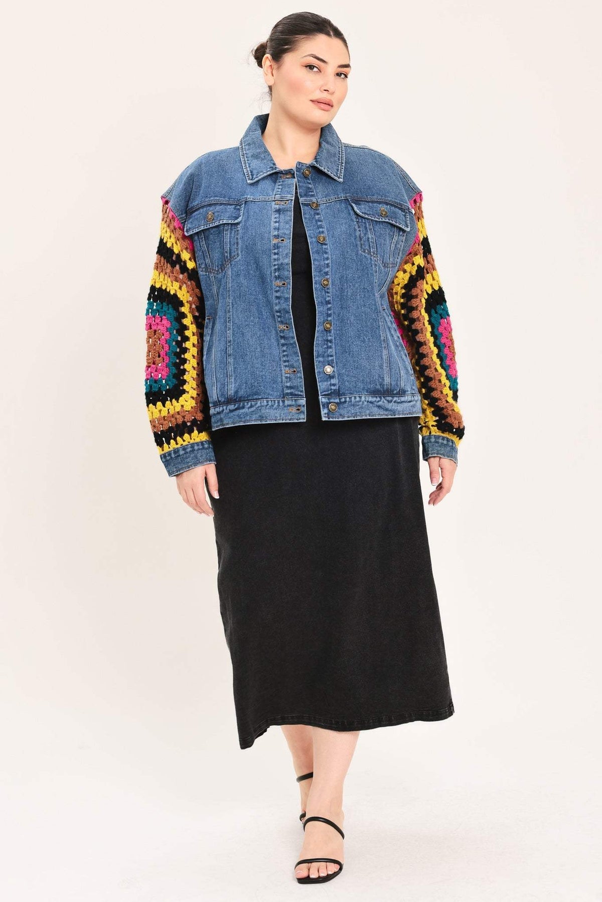 FESTIVAL WEAVE WASHED DENIM JACKET - Flying Tomato - Flyclothing LLC