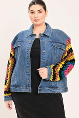 FESTIVAL WEAVE WASHED DENIM JACKET - Flying Tomato - Flyclothing LLC