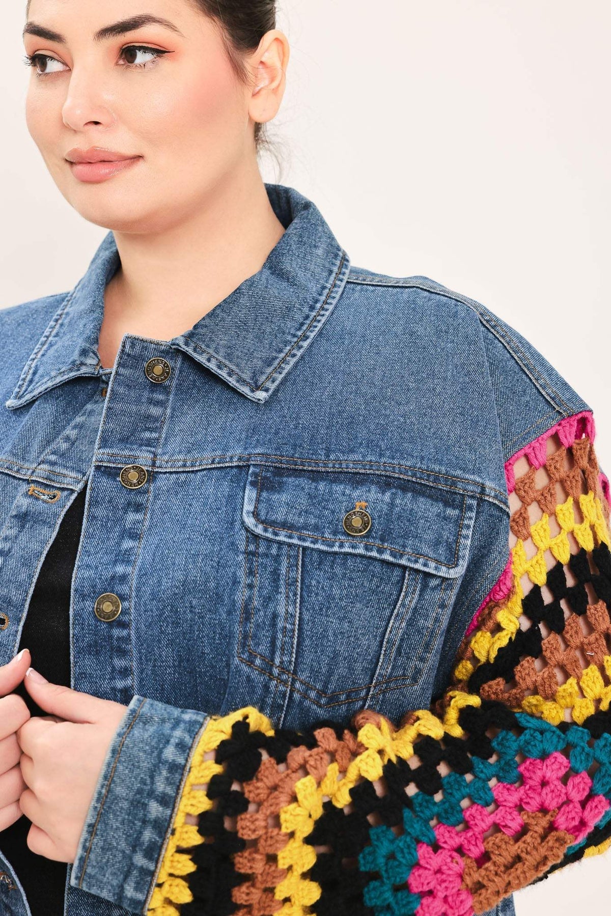 FESTIVAL WEAVE WASHED DENIM JACKET - Flying Tomato - Flyclothing LLC