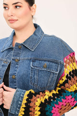 FESTIVAL WEAVE WASHED DENIM JACKET - Flying Tomato - Flyclothing LLC