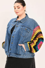FESTIVAL WEAVE WASHED DENIM JACKET - Flying Tomato - Flyclothing LLC