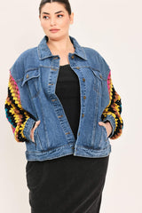 FESTIVAL WEAVE WASHED DENIM JACKET - Flying Tomato - Flyclothing LLC
