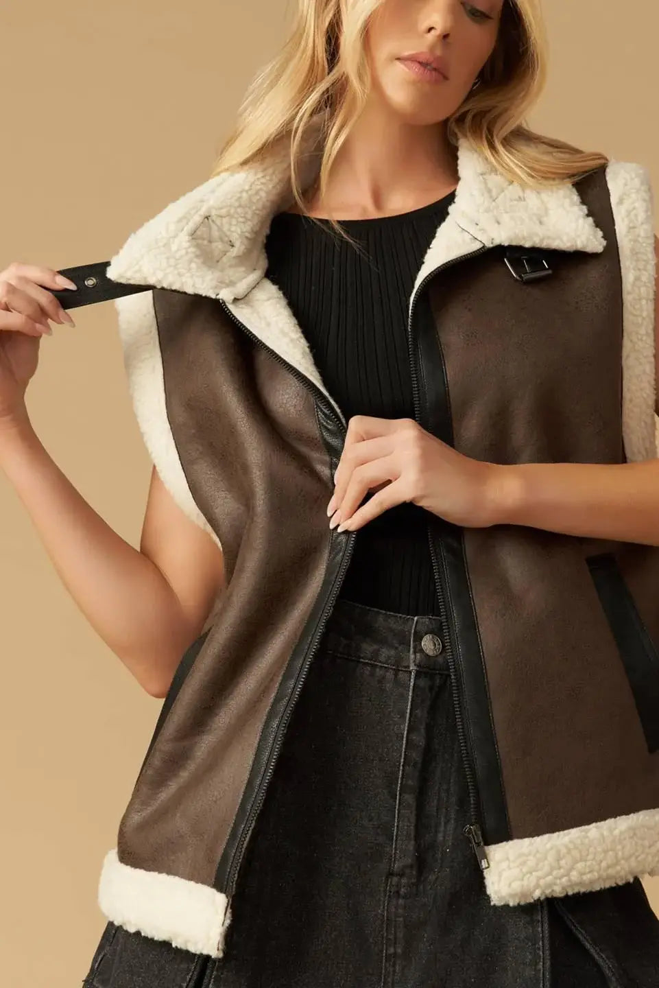 IN ANOTHER LIFE LEATHER VEST - Flying Tomato - Flyclothing LLC