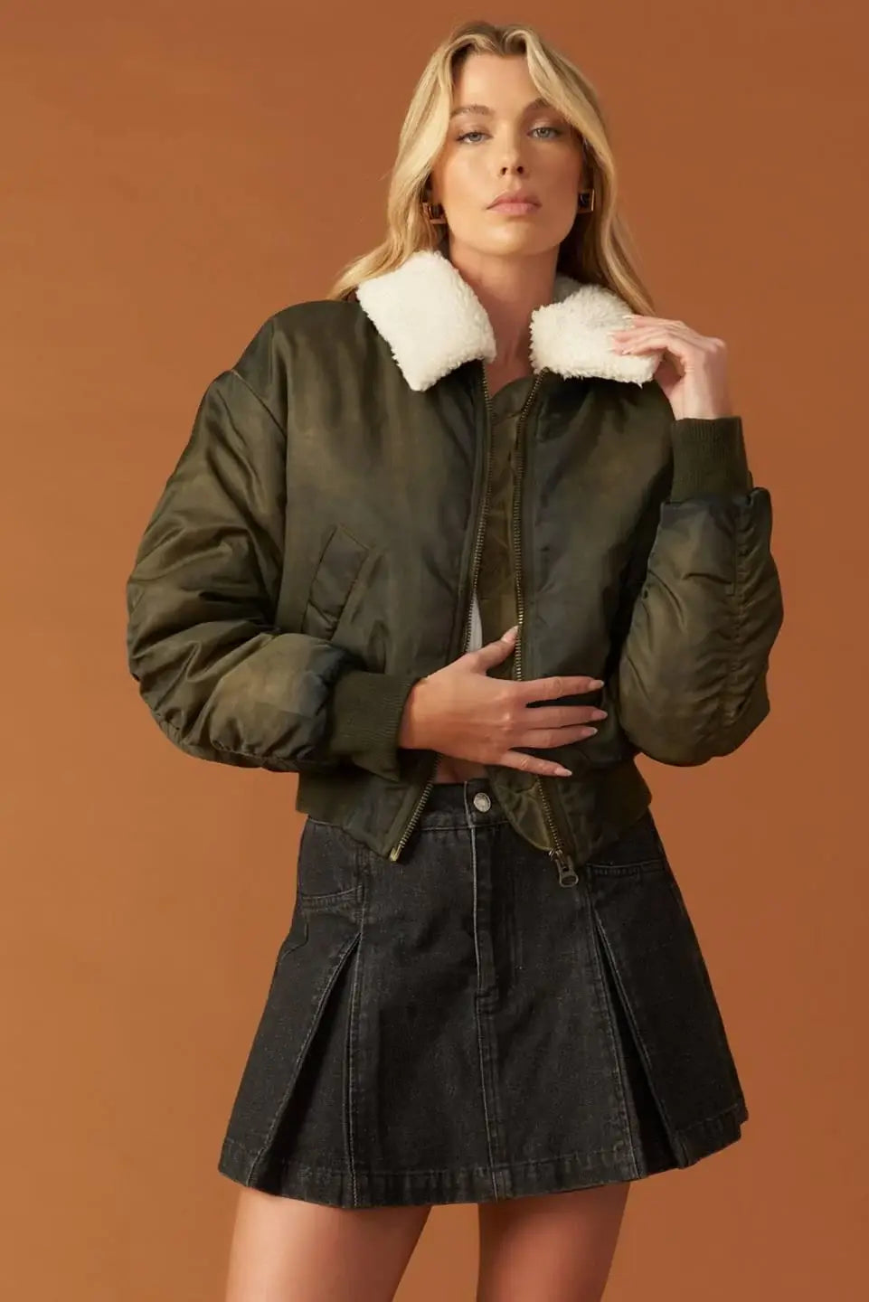 IN A TRANCE WOVEN BOMBER JACKET - Flying Tomato - Flyclothing LLC