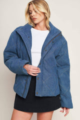 FOR GOOD QUILTED DENIM JACKET - Flying Tomato - Flyclothing LLC
